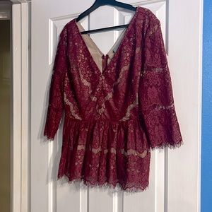 Maroon woman’s xl lace blouse
